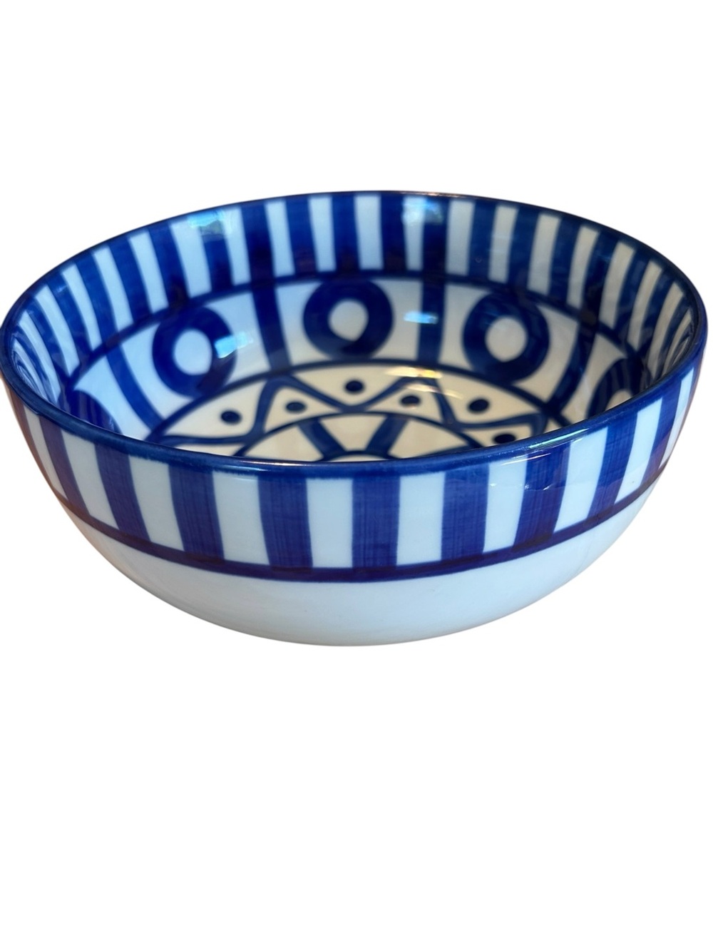 Dansk Arabesque Cobalt Blue And White Serving Bowl 8 3/8”